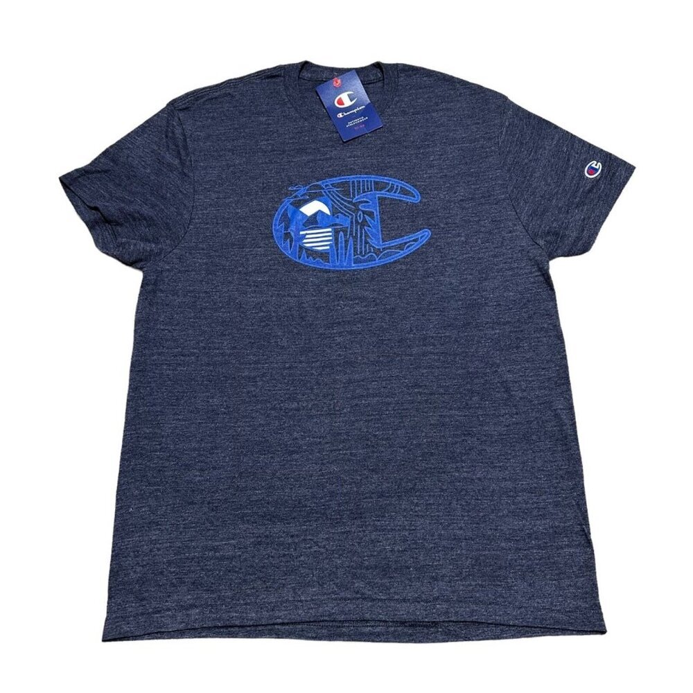 Champion NWT Mens Size M Heather Blue Short Sleeve “C Logo” T-Shirt NEW WITH TAG